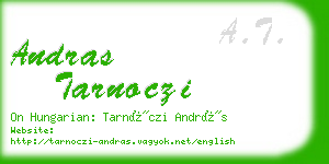 andras tarnoczi business card